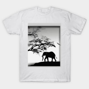 Elephant Shadow Silhouette Anime Style Collection No. 130 T-Shirt